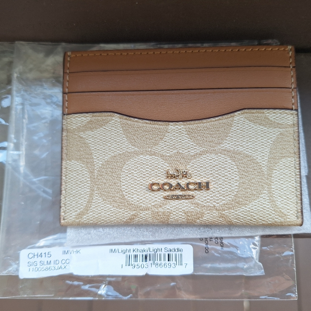 Slim Id Card Case In Signature Canvas